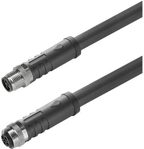 Weidmüller Sensor-Aktor-Anschlussleitung M12 Stecker Schwarz, Polzahl 2+PE, Länge: 5,00 m - Bild 1