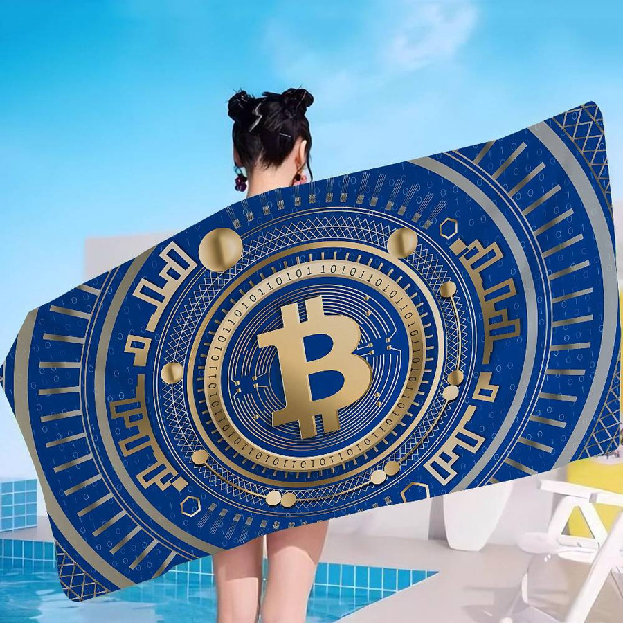 Dalangpa Bitcoin Mikrofaser Strandtuch, weiß, B: 40 cm, H: 60 cm - Bild 2