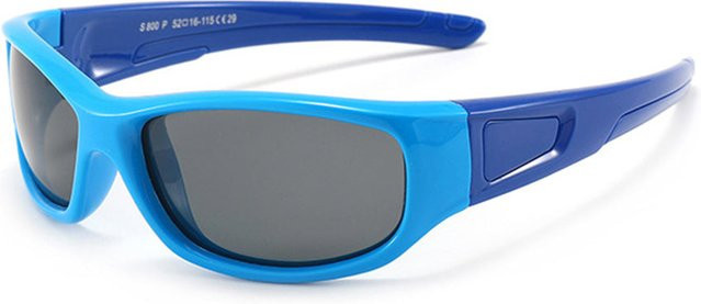 Techsuit 800-C29 Sport-Sonnenbrille für Kinder, Vollrand, rechteckig, blau, polarisiert - Bild 1
