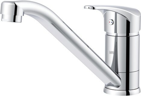 LENZ Küchenarmatur LIKO aus Messing in Chrom und Silber mit schwenkbarem Auslauf - Bild 1