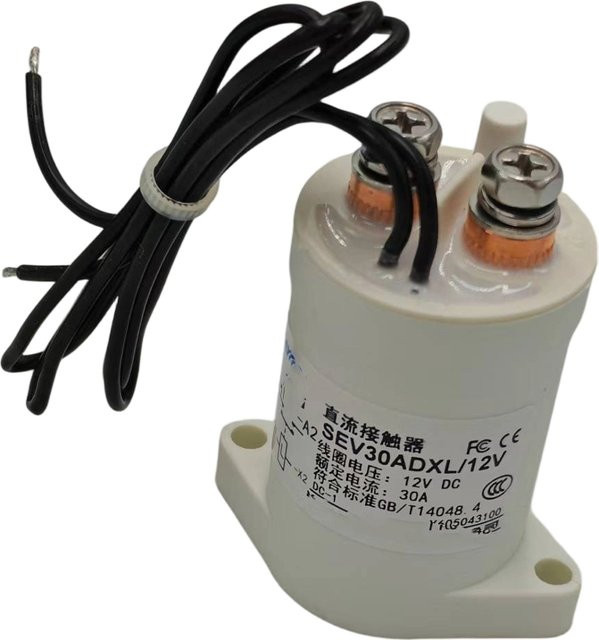 DC Schütz Power Relais SEV30ADXL für Elektroautos und Ladestationen, 5-1000V 30A, Spulenspannung wählbar zwischen 12V und 72V, Farbe: Weiß - Bild 1