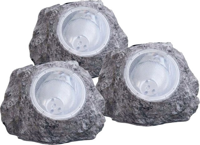 Globo LED-Solaraußenleuchte in Steinoptik Grau, 3er-Set - Bild 1