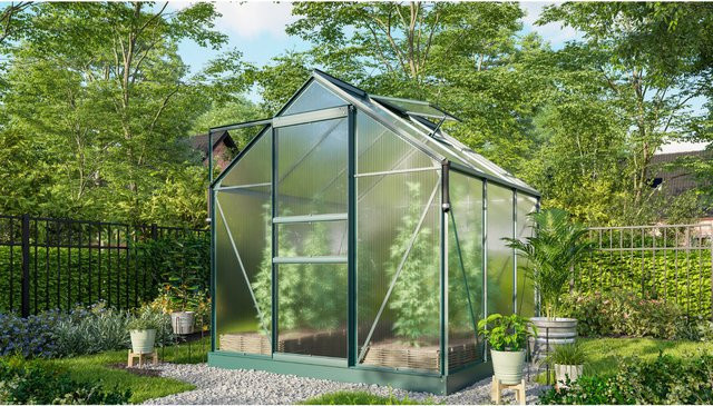 Vitavia Gewächshaus Marley inkl. Ready2Grow Zubehör-Set, smaragdgrün, 3,8 m², 6 mm HKP - Bild 1