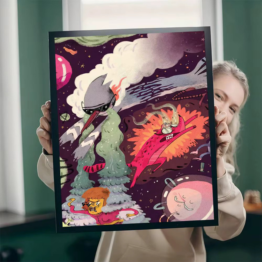 Regular Show Vintage Poster Whitepaper-Druck Kawaii Kunstwerk für deine Raumdekoration, Mehrfarbig, B/H: 10 x 15 cm - Bild 5