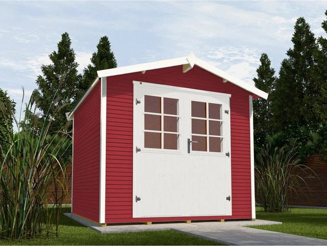 WEKA Gartenhaus 218 Gr.4 aus Massivholz mit Satteldach in Schwedenrot, B/H/T: 320 x 234 x 295 cm - Bild 1