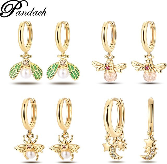Pandach Ohrringe, 925 Silber, Gold, Damen - Bild 1