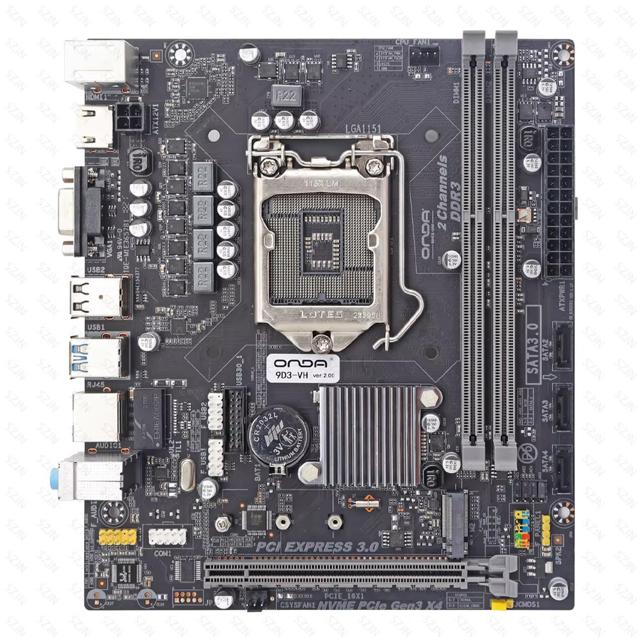 SZJN LGA1151 Motherboard-Set für 6. bis 9. Generation Intel Core, unterstützt DDR3 bis max. 32GB, mit M.2 NVMe und SATA 3.0, Schwarz - Bild 2