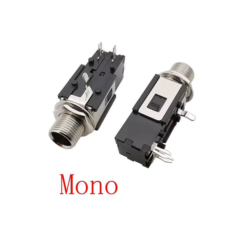 5er Set 6,35mm Jack Mono/Stereo 3 Pin Stecker und Buchsen Audio Adapter Set in Rot - Bild 2