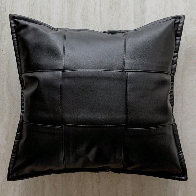 Designer Sofakissenhülle MTMA in Schwarz-Weiß mit grafischem Webmuster, B/B/H: 45 x 45 x 0 cm - Bild 1