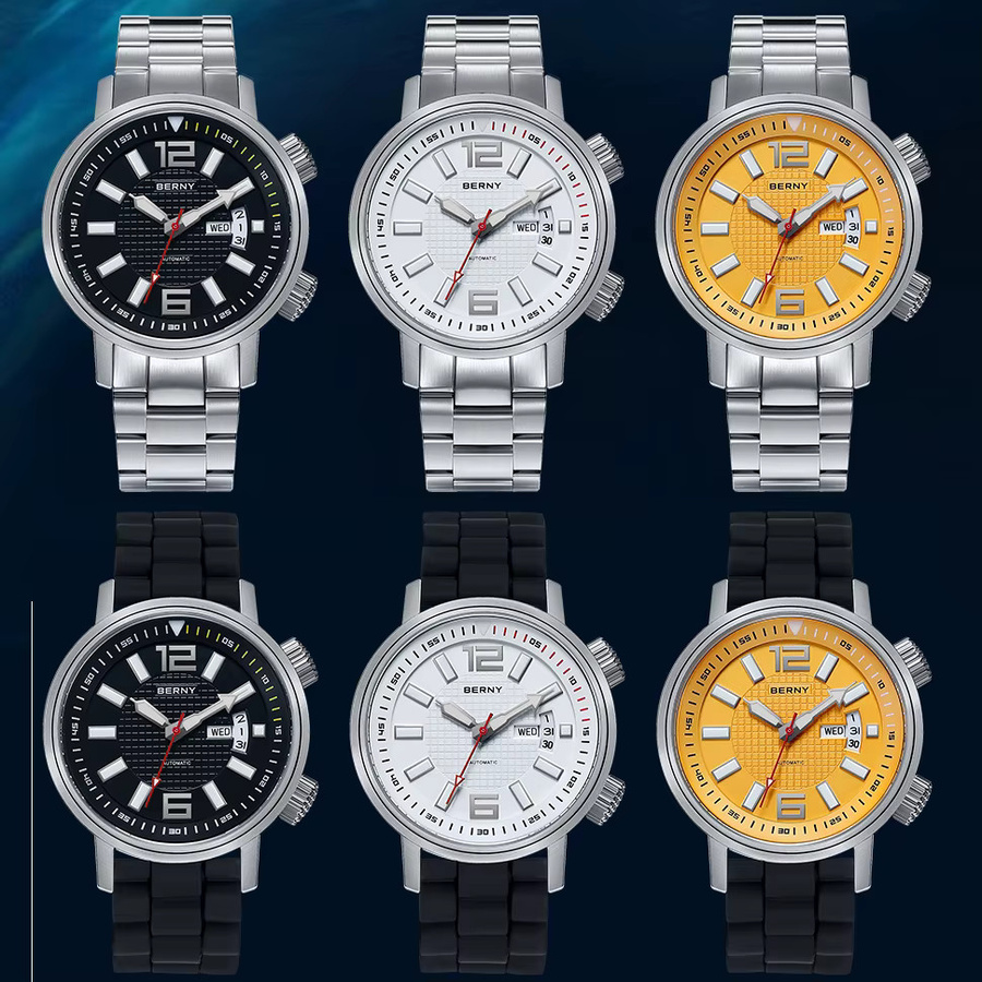 BERNY Armbanduhr Automatik, Edelstahl, Saphirglas, 20 ATM, Herren - Bild 4