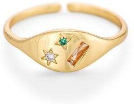 Ring 925 Silber, Gold, Kristall, Zirkonia, Damen - Bild 1