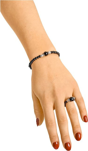 Wedolina Armband Magnet-Stretch, Hämatit, Schwarz, Unisex - Bild 1