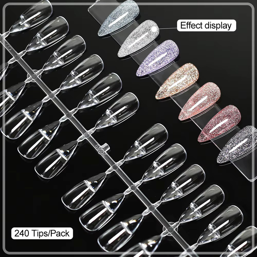 Clou Beaute Nagelverlängerung Acryl-Nägel-Set, Mandelform, 240 Stück, glänzend - Bild 3