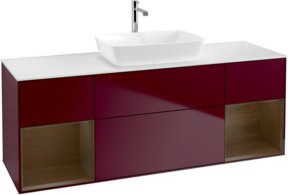 V&B Waschtischunterschrank Finion mit Wandbeleuchtung in Weiß, Breite: 160 cm, Tiefe: 50,1 cm, Höhe: 50,1 cm - Bild 1