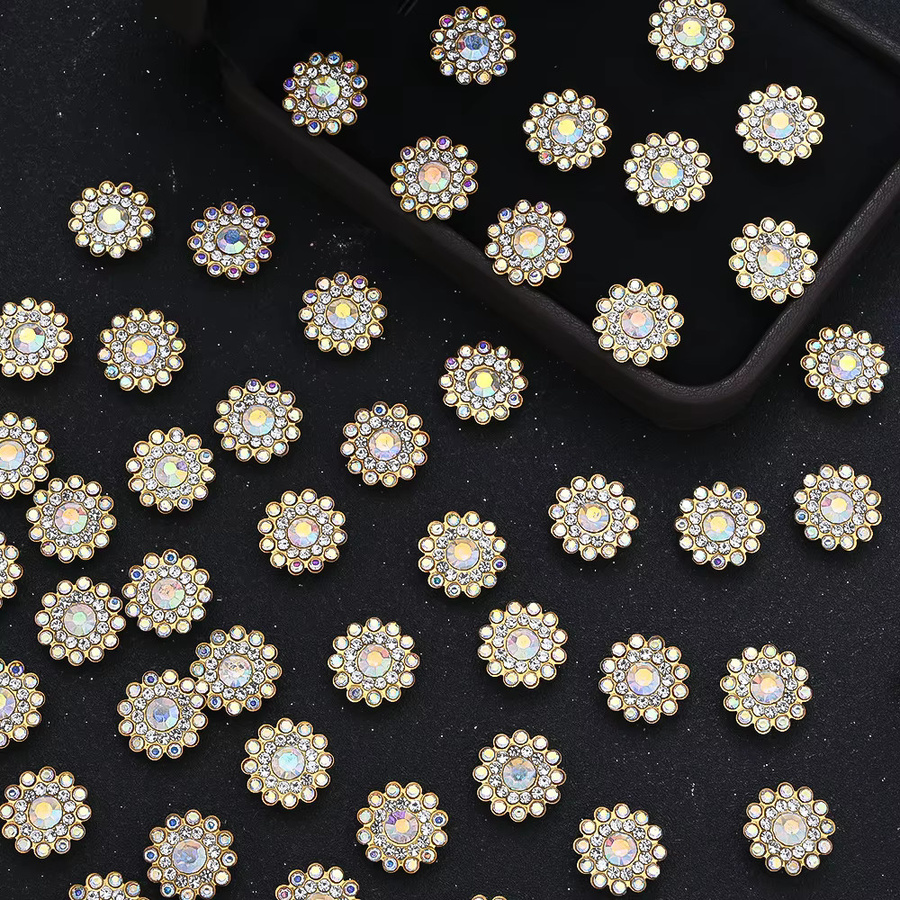 iYOE Sonnenblume mit Strass-Flachapplikation AB Weiß, Unisex - Bild 6