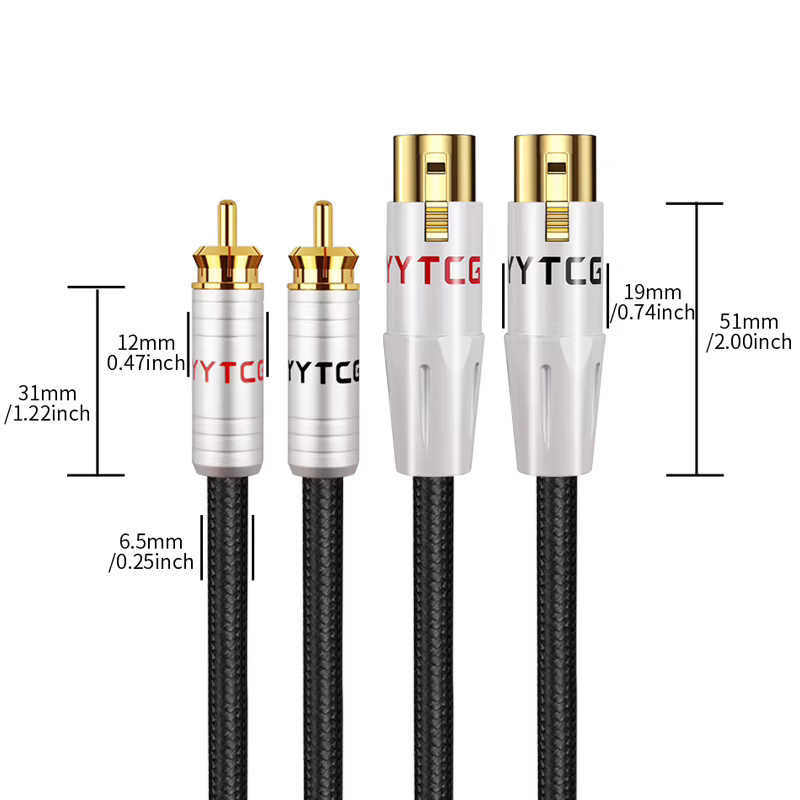 YYTCG Dual RCA auf Dual XLR HiFi Audio Kabel für High-End Verstärker und Mixer - Bild 2