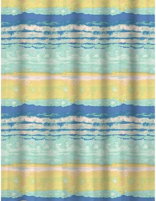 Euroshowers Duschvorhang aus Polyester mit Metallösen und 12 Ringen, wasserabweisend und antibakteriell, Höhe: 200 cm, Breite: 180 cm - Bild 1