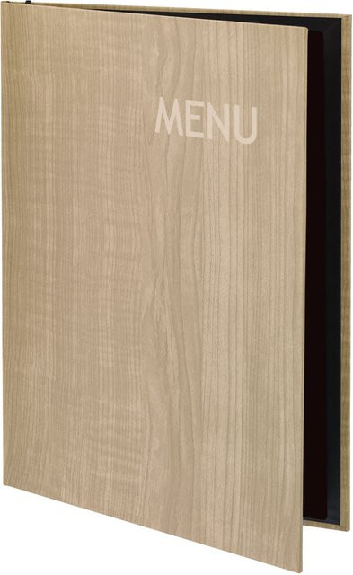 VEGA Speisekarte Lenio mit Prägung MENU in Sand, DIN A4, Breite: 23,8 cm, Höhe: 32,6 cm - Bild 1