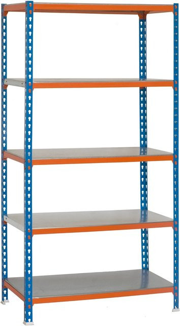 PROREGAL Schwerlastregal Big Metal Shark aus Metall, Blau-Orange, H x B x T: 200 x 110 x 40 cm - Bild 1