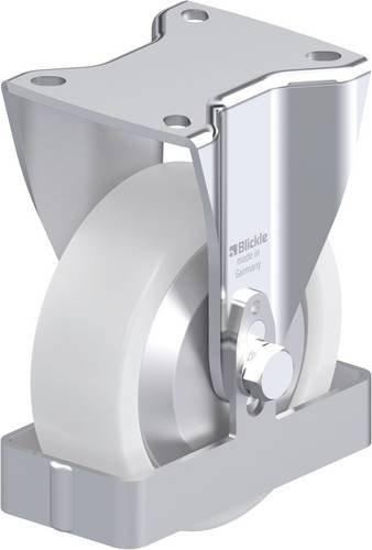 Blickle Stahlblech-Bockrolle BH-SPO 125G-1-FA-FS in Grau und Weiß mit 125 mm Rad-Durchmesser und 700 kg Tragfähigkeit - Bild 1