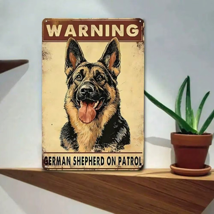 Metallschild CIFBUY Beware of German Shepherd Vintage-Retro Wanddekoration, B: 20,3 cm, H: 30,5 cm, Mehrfarbig - Bild 2