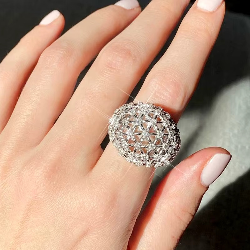 Huitan Fingerring Silber, Zirkonia, Damen - Bild 2