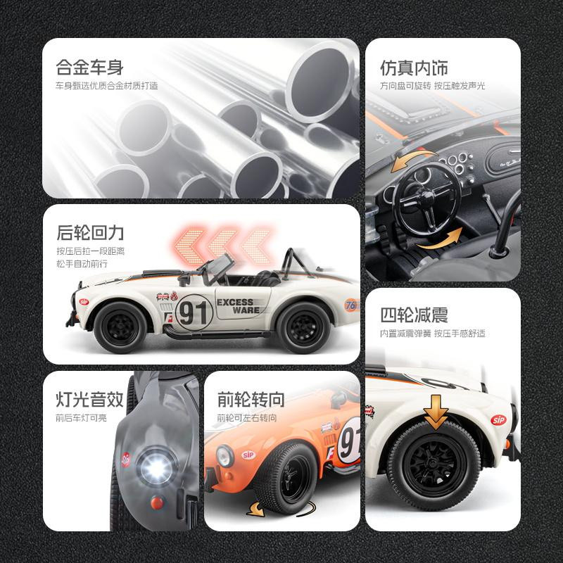 Shelby Cobra 427 #91 Rennreplika, Modellauto, 1:22, Metall, grau, ab 14 Jahren - Bild 3