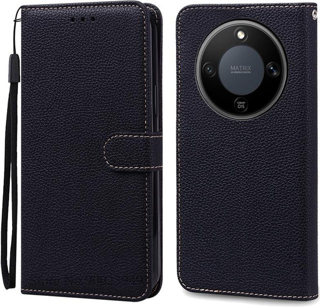 Magic8 Lite Leder Geldbörse Flip Cover für Honor Magic8 Lite in Schwarz - Bild 1