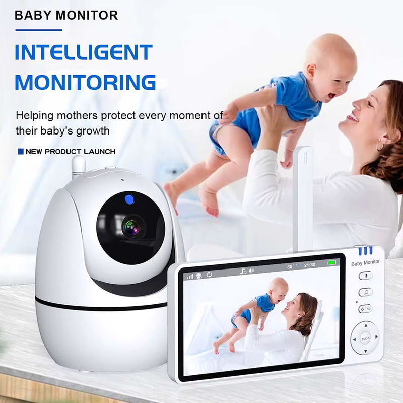 FRDMAX 5-Zoll Video-Babyphone mit 2,4-GHz-Mini-PTZ-IP-Kamera, drahtlose Mutter-Kind-Überwachung mit Zwei-Wege-Audio und Temperaturanzeige - Bild 2