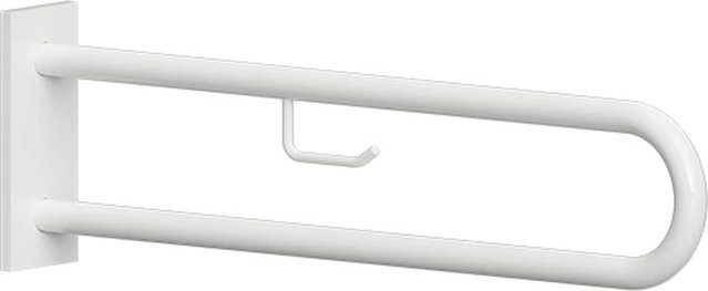Brillantbad BELP Stützgriff mit Toilettenpapierhalter und Abdeckung aus Stahl in Weiß, B/T/H: 61,6 x 10,0 x 25,0 cm - Bild 1