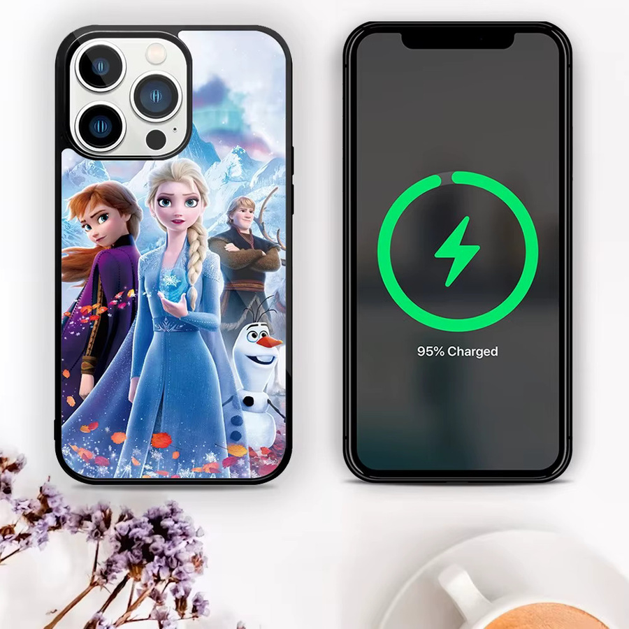Handyhülle mit Cartoon Elsa Frozen Motiv für iPhone 11 12 13 14 15 Pro Max Mini XR Plus X S mit magnetischer Funktion - Bild 2