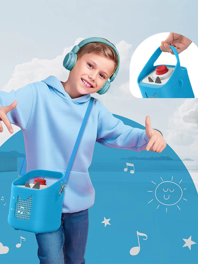 APWIKOGER Silikon-Schutzhülle in Blau mit Griff für Toniebox 1 und Toniebox 2 Audioplayer, stoßfest und rutschfest - Bild 5