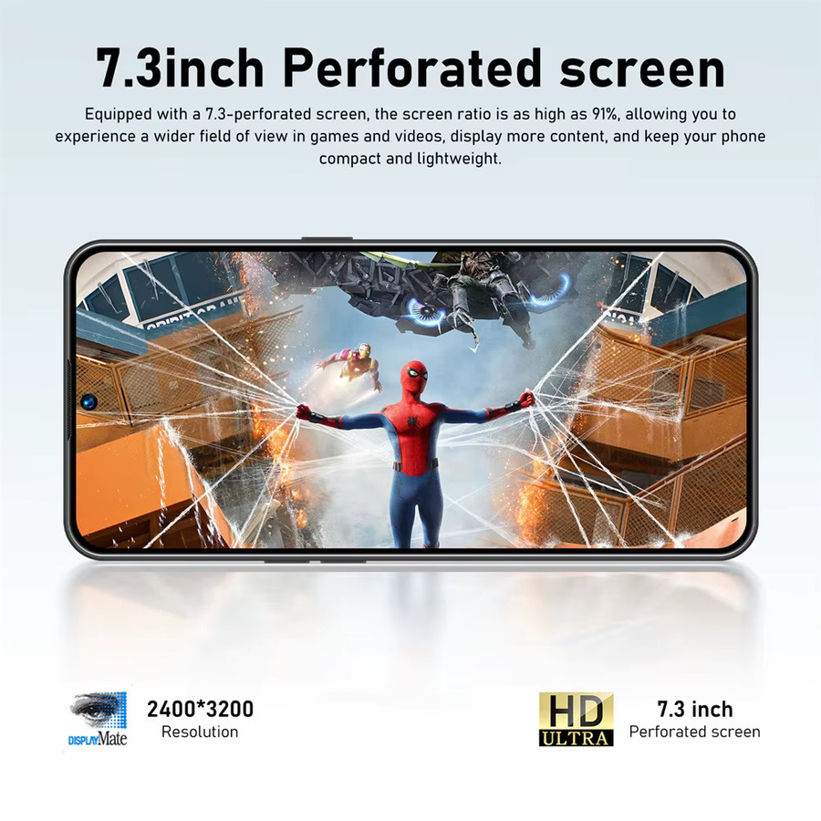 CHOTOG S26 Ultra Smartphone mit 7,3 Zoll Display, Android 15, 5G, Dual-SIM und 7800mAh Akku, Farbe: Blau, Globale Edition - Bild 2