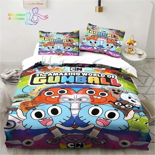 Amazing World Gumball Bettwäscheset aus Mikrofaser mit Motiv, Mehrfarbig, B/H: 173 x 218 cm - Bild 1