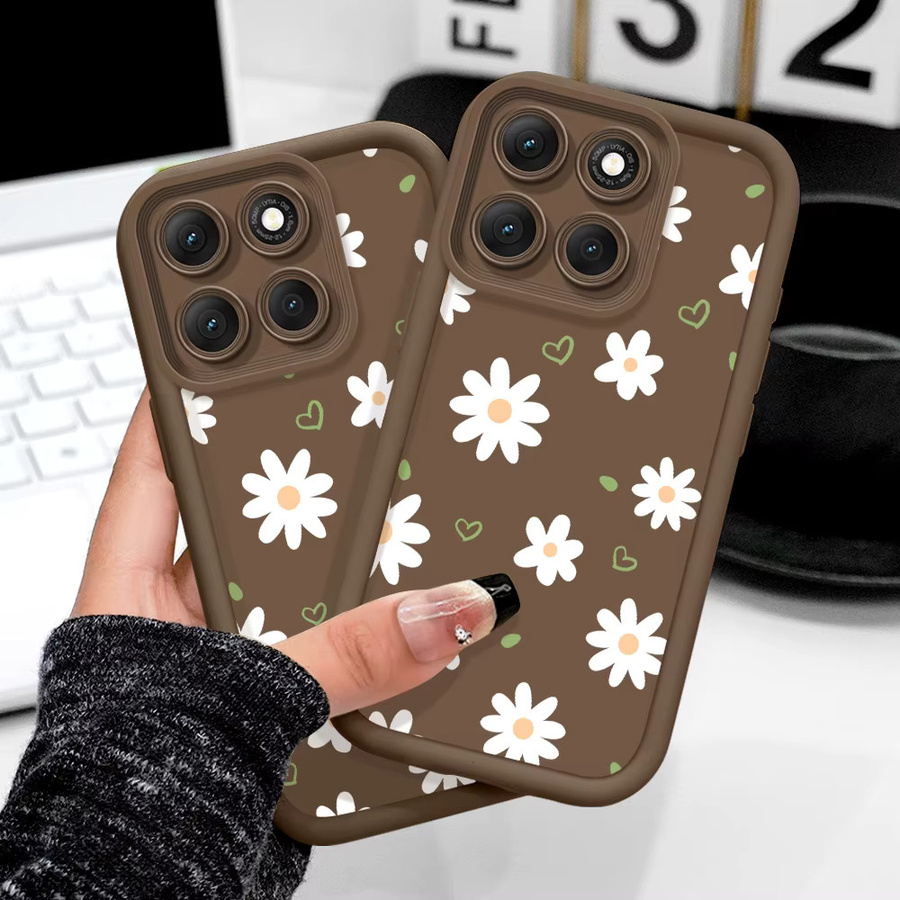 Floating Daisies Handyhülle für Motorola G86 G85 G84 G75 G60 G56 G54 G53 G52 G35 G34 G32 G30 G24 G22 G15 4G 5G in Schwarz - Bild 6