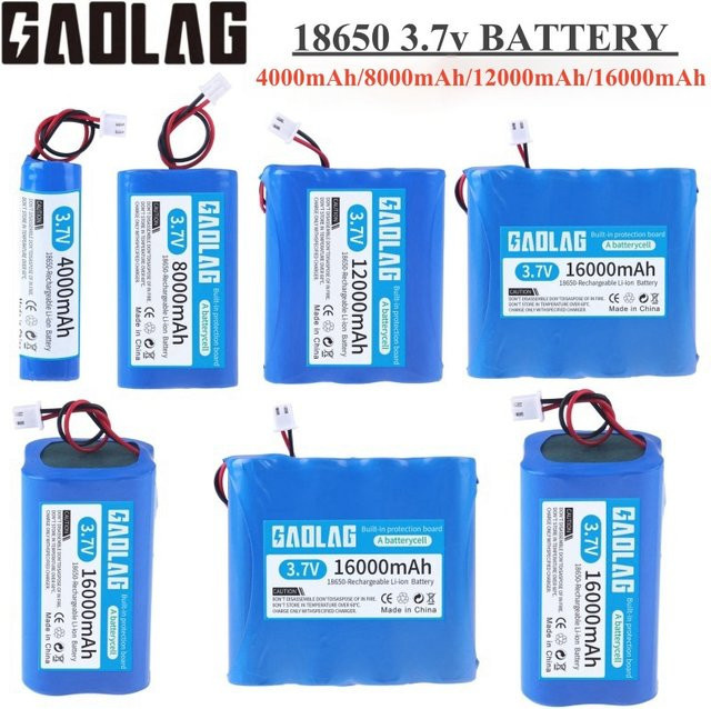 GAOLAG Lithium-Akku 3,7 V 18650 mit XH2.54-2P-Stecker, 4000 mAh, Blau, wiederaufladbarer Akku für Bluetooth-Lautsprecher und LED-Licht - Bild 1