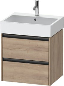 Duravit Waschtischunterschrank Ketho.2 in Ei Marmor mit 2 Schubladen, wandhängend, Breite: 58,4 cm, Tiefe: 46 cm - Bild 1