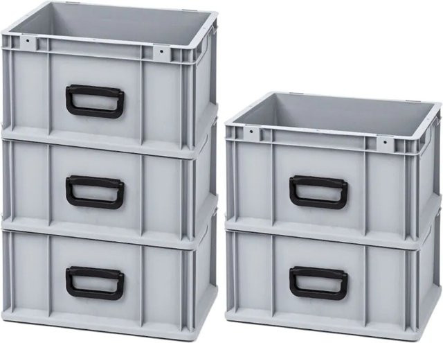 PROREGAL Spar Set 5x Eurobox Nextgen Portable Uno Transportbehälter Grau H x B x T: 22 x 30 x 40 cm - Bild 1