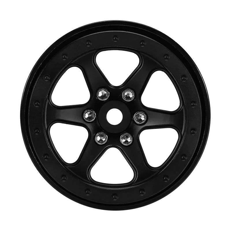 INJORA 1,3 Zoll Beadlock-Räder aus Aluminium in Schwarz mit negativem Versatz für 1/24 und 1/18 RC Crawler (W1309) - Bild 4