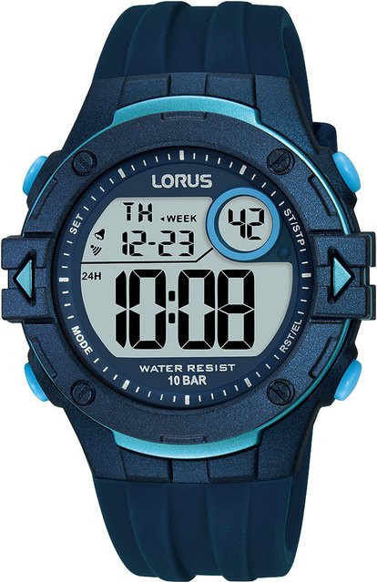 Lorus Digitaluhr, Quarz, Kunststoff, Grau, 40 mm, Herren - Bild 1