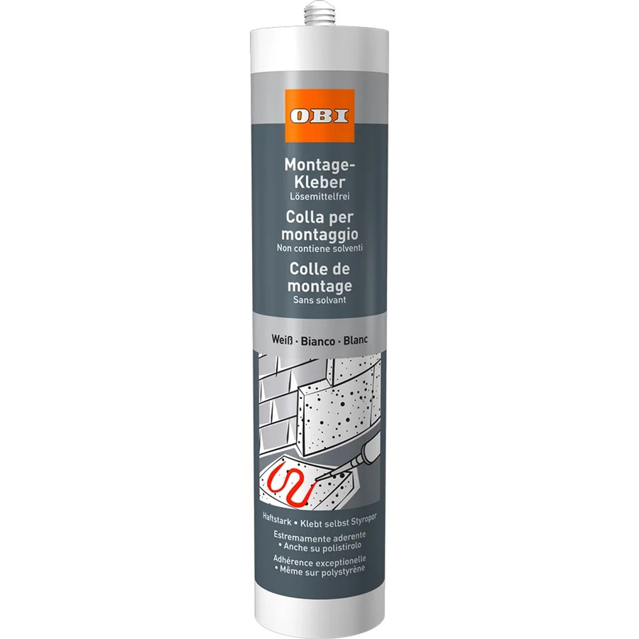 OBI Montagekleber Dispersion, lösungsmittelfrei, Weiß, 470 g - Bild 2