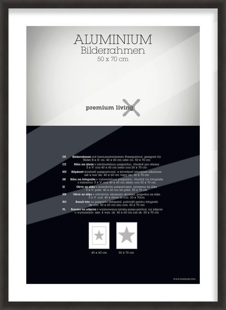 Premium Living Bilderrahmen aus Aluminium in Schwarz oder Silber, B/H: 50 x 70 cm - Bild 1