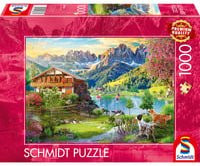 Schmidt Spiele Puzzle Erholung in den Dolomiten mit Bergpanorama 1000 Teile - Bild 1