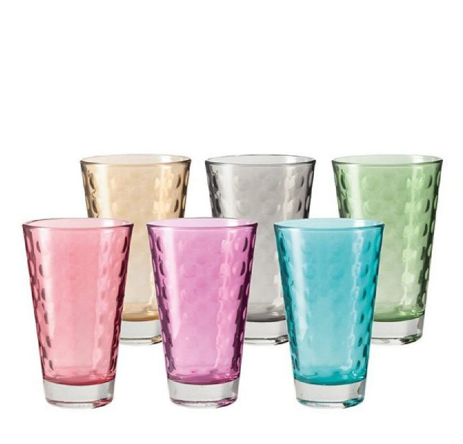 Leonardo Optic Longdrinkglas Set farbig, 6-teilig, 300 ml pro Glas - Bild 1