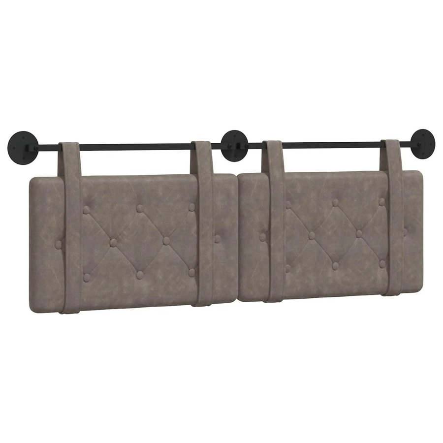 vidaXL Wandmontiertes Polsterpaneel in Grau mit Kunstleder-Optik, B/H/T: 130 x 55 x 5 cm - Bild 2