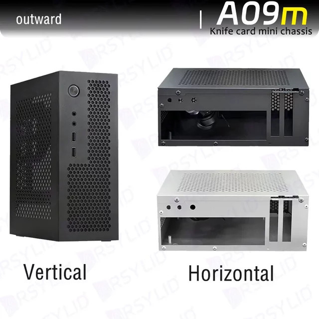 ARSYLID A09m Mini-ITX Gehäuse in Schwarz mit 3,8l Volumen, Unterstützung für PCIe und 2,5 Zoll SSD - Bild 1
