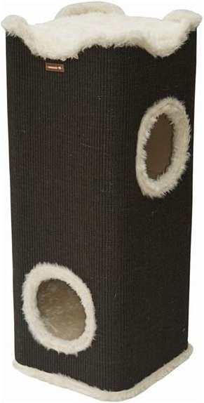 Nanook Kratzbaum Amigo Kratztonne mit Höhle und Plüschrand in Schwarz, B/T: 100 x 40 cm - Bild 1
