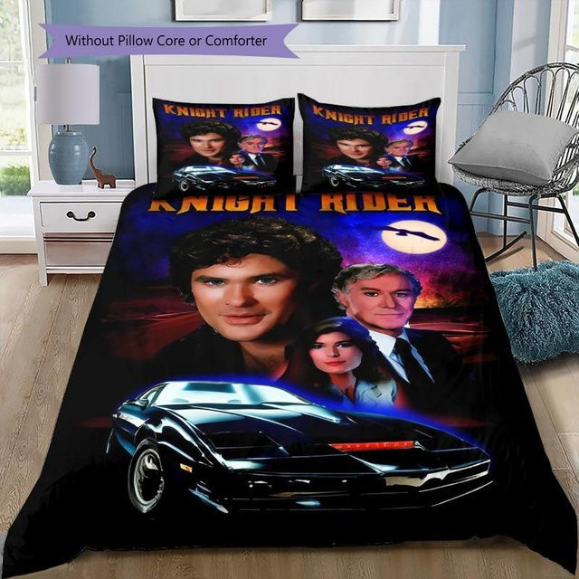 Knight Rider Bettwäsche-Set mit KITT Motiv, mehrfarbiges Polyester-Bettwäsche-Set bestehend aus Bettbezug und Kissenbezügen, B/H: 200 x 200 cm - Bild 1