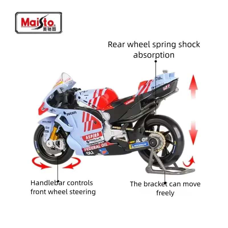 Maisto MotoGP Motorrad Ducati Gresini Red Bull KTM Yamaha, Rennmotorrad, 1:18, Metall, ab 3 Jahre - Bild 2