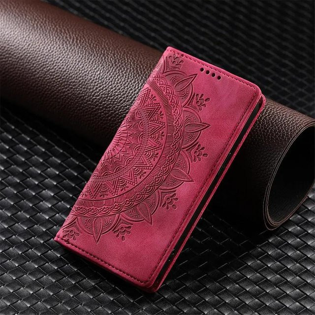 Magnetische Klapp-Lederhülle für Xiaomi Redmi Note Serie mit Geldbörsenfunktion und Kartenfach in Pink - Bild 1